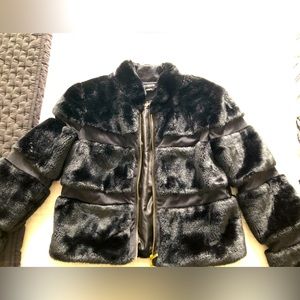Gorgeous Bebe faux fur and suede bomber jacket M